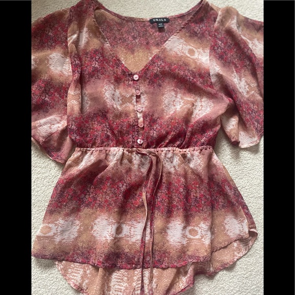 💰 Rust coloured flowy blouse - Picture 5 of 7